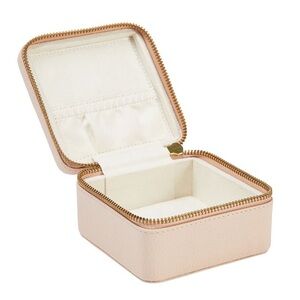 POTTERY BARN Travel Jewelry Box - Soft Tan Pink